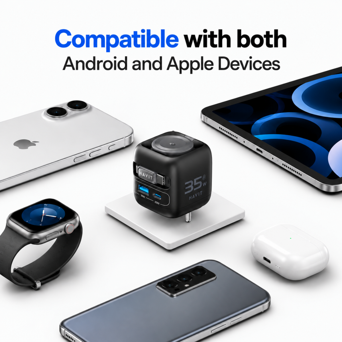 Havit UC250-35W Wall Charger with USB-A & USB-C Ports