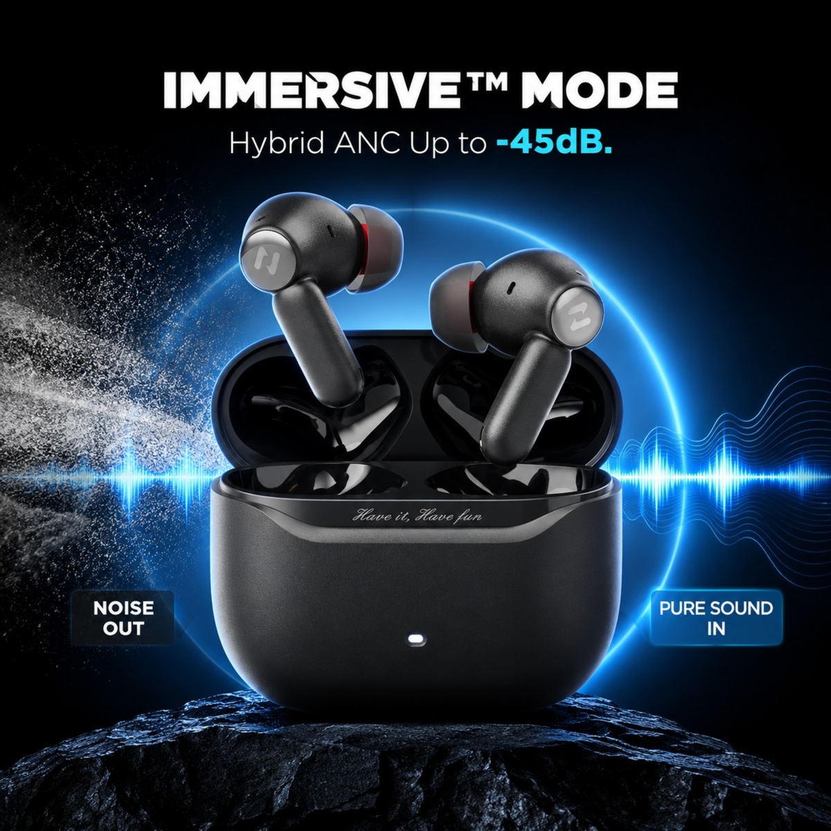 Havit TW991 Pro Hybrid ANC up to -45dB | Spatial Audio | Crystal-Clear Voice Calls | Powerful Bass | Immersive Sound