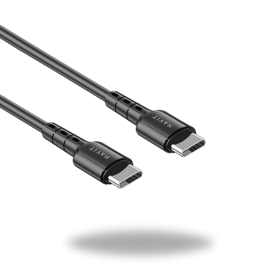 HAVIT USB Type-C to Type-C Fast Charging & Data Cable – High Speed, Durable, Black
