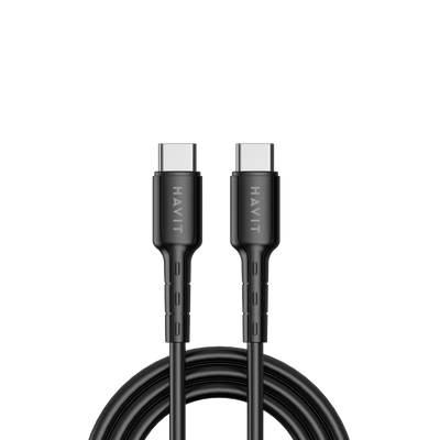HAVIT USB Type-C to Type-C Fast Charging & Data Cable – High Speed, Durable, Black