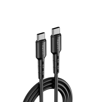HAVIT USB Type-C to Type-C Fast Charging & Data Cable – High Speed, Durable, Black